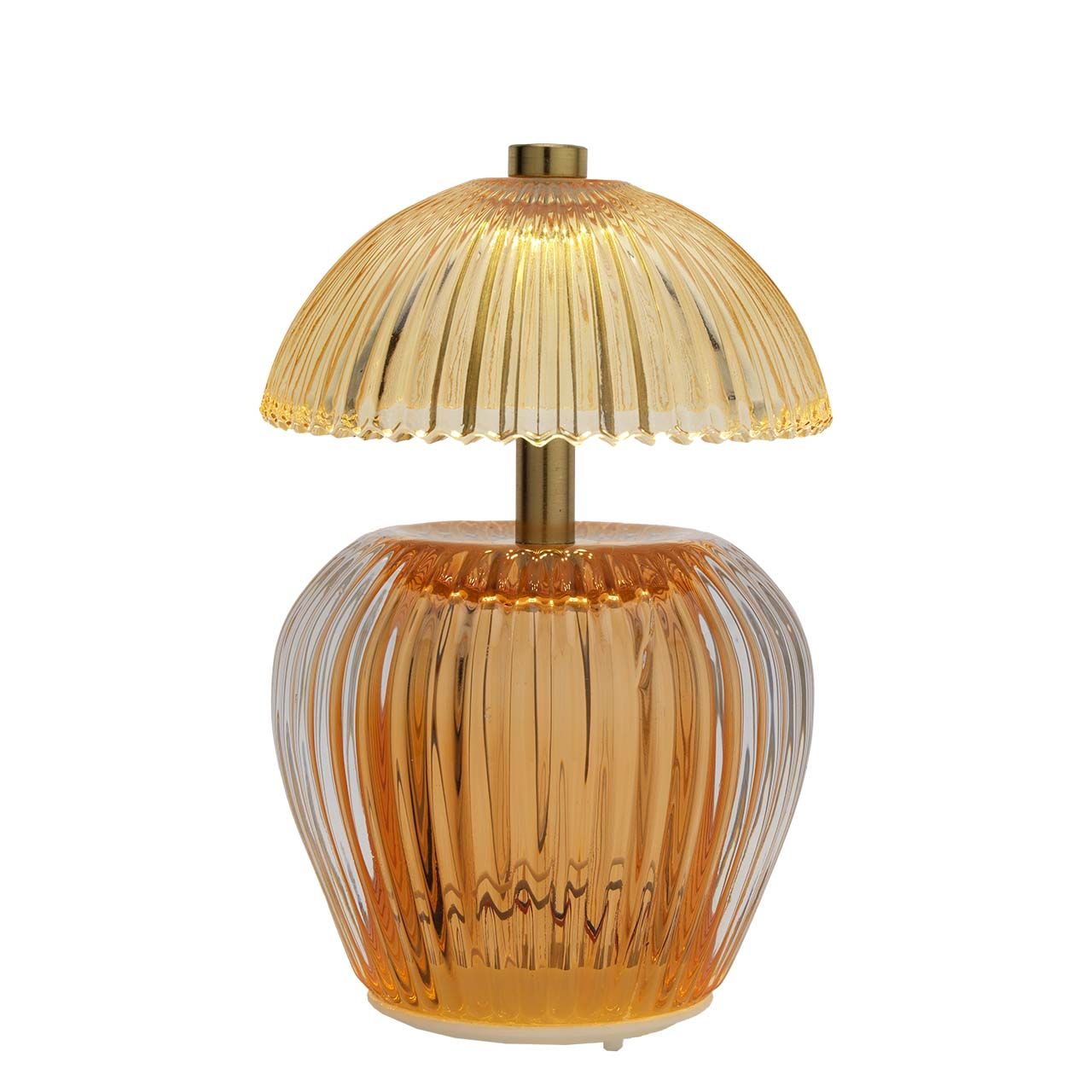 LAMPADA IN VETRO H.16 CON RICARICA USB - ARANCIONE
